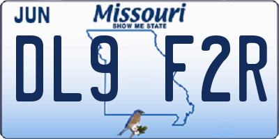 MO license plate DL9F2R