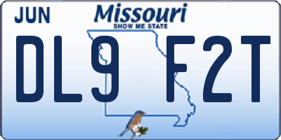 MO license plate DL9F2T