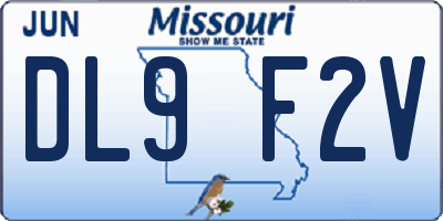 MO license plate DL9F2V