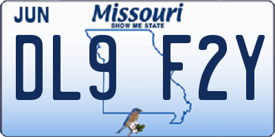 MO license plate DL9F2Y