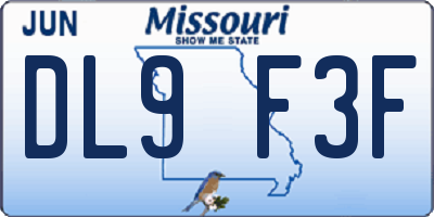 MO license plate DL9F3F
