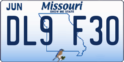 MO license plate DL9F3O