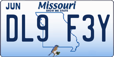 MO license plate DL9F3Y