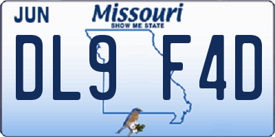 MO license plate DL9F4D