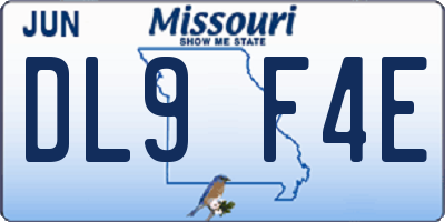MO license plate DL9F4E