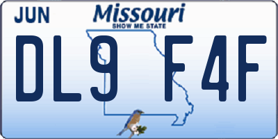 MO license plate DL9F4F