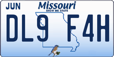 MO license plate DL9F4H