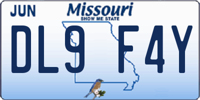 MO license plate DL9F4Y