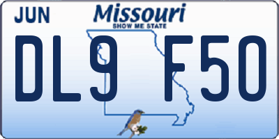 MO license plate DL9F5O