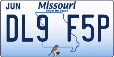 MO license plate DL9F5P