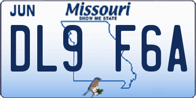 MO license plate DL9F6A
