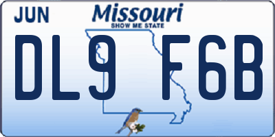 MO license plate DL9F6B