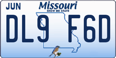 MO license plate DL9F6D