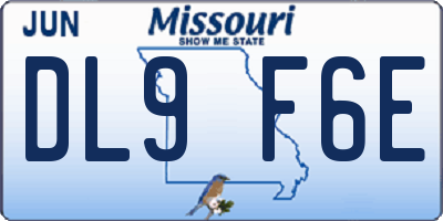 MO license plate DL9F6E