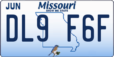 MO license plate DL9F6F