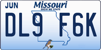 MO license plate DL9F6K