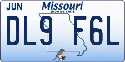 MO license plate DL9F6L
