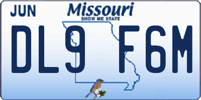 MO license plate DL9F6M