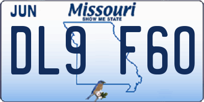 MO license plate DL9F6O