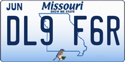 MO license plate DL9F6R