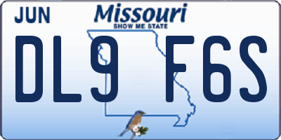 MO license plate DL9F6S