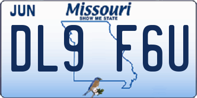 MO license plate DL9F6U