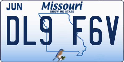 MO license plate DL9F6V