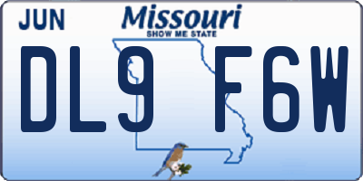 MO license plate DL9F6W