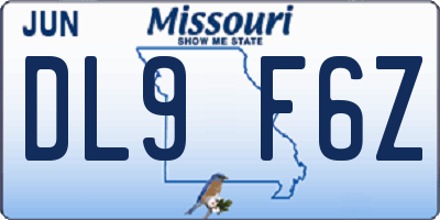 MO license plate DL9F6Z