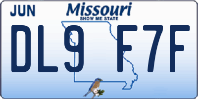 MO license plate DL9F7F