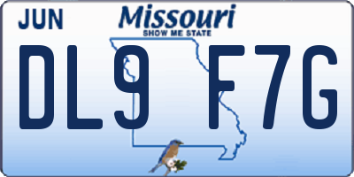 MO license plate DL9F7G