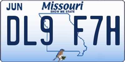 MO license plate DL9F7H