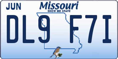 MO license plate DL9F7I