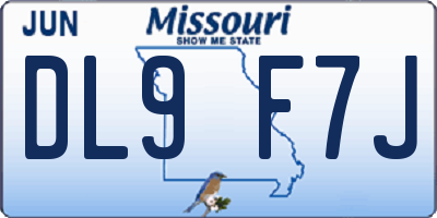 MO license plate DL9F7J