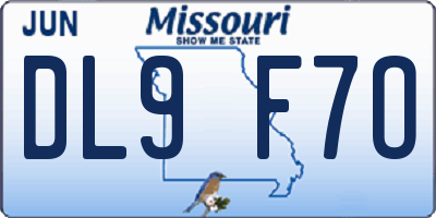 MO license plate DL9F7O