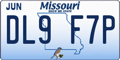 MO license plate DL9F7P