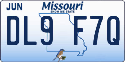 MO license plate DL9F7Q