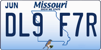 MO license plate DL9F7R
