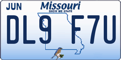 MO license plate DL9F7U