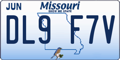 MO license plate DL9F7V