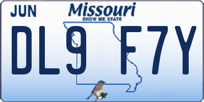 MO license plate DL9F7Y