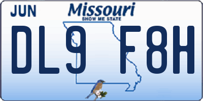 MO license plate DL9F8H
