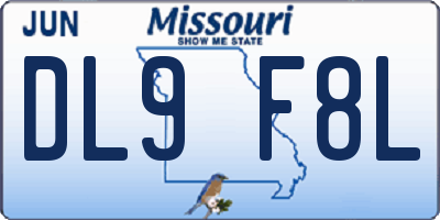 MO license plate DL9F8L