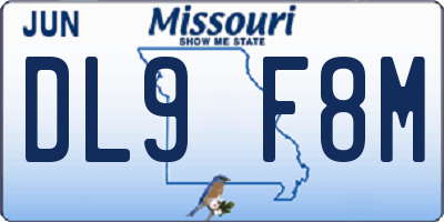 MO license plate DL9F8M