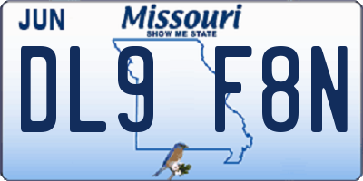 MO license plate DL9F8N