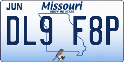MO license plate DL9F8P