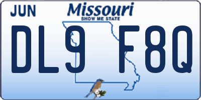 MO license plate DL9F8Q