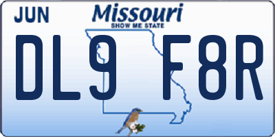 MO license plate DL9F8R