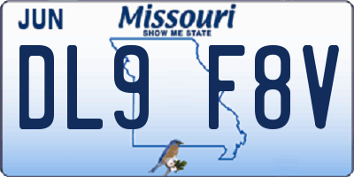 MO license plate DL9F8V
