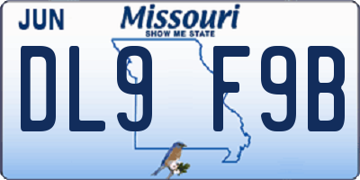 MO license plate DL9F9B